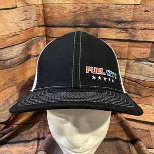 Fuel City Black Hat White Mesh Adjustable Snapback Classic Cap Stars Logo